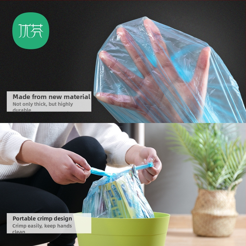 Youfen Debeli veliki crni plastični vrećice za smeće s ručkama, u stilu prsluka, 100 komada, jednokratne za kućnu upotrebu