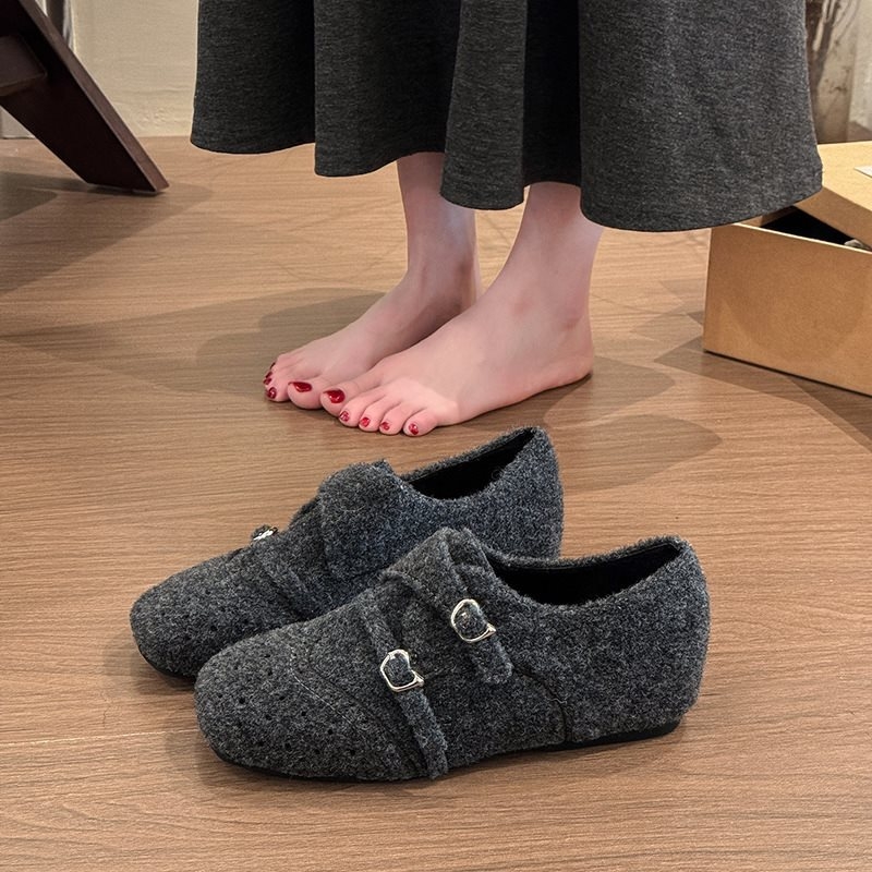 Ženske kožne loaferice s 4 cm skrivenim podizanjem, britski stil, kvadratni vrh, rezbareni dizajn, za jesen-zimu
