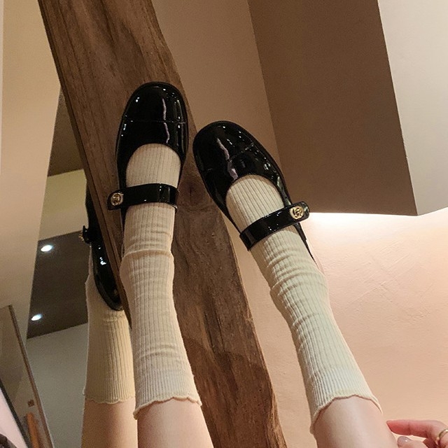 Kelaiya Női Mary Jane cipők, puha bőr, kerek orr, alacsony sarka 1–3 cm, Velcro-zár, mikroszálas bélés, mindennapi kényelmes cipő