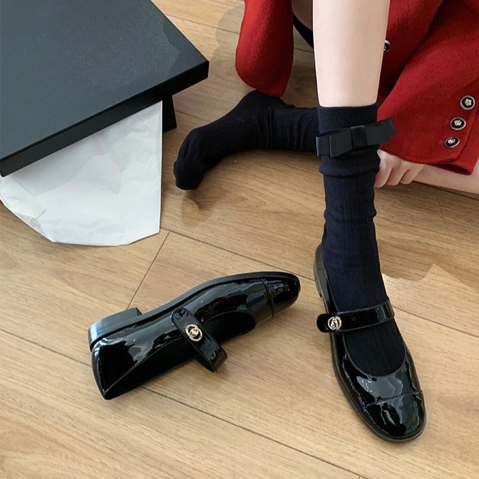Kelaiya Női Mary Jane cipők, puha bőr, kerek orr, alacsony sarka 1–3 cm, Velcro-zár, mikroszálas bélés, mindennapi kényelmes cipő