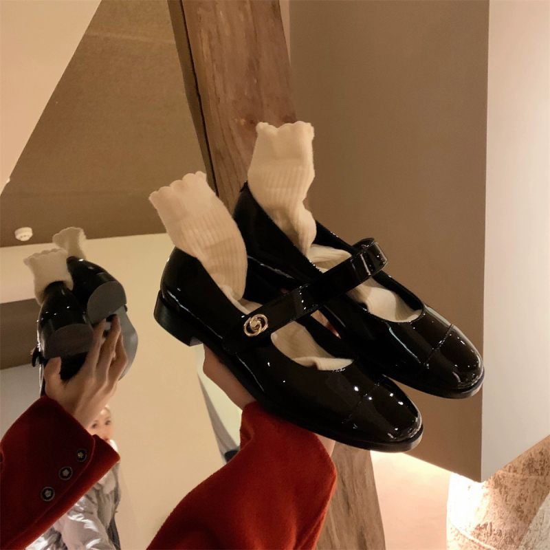 Kelaiya Női Mary Jane cipők, puha bőr, kerek orr, alacsony sarka 1–3 cm, Velcro-zár, mikroszálas bélés, mindennapi kényelmes cipő