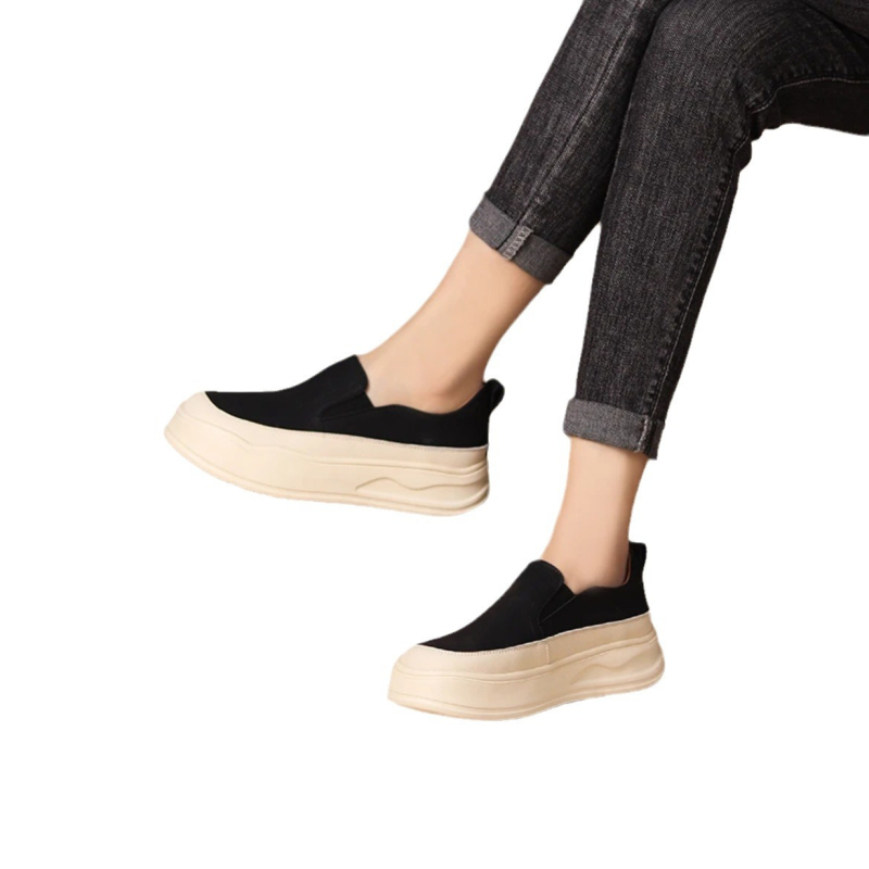 Ženske loaferice s debelim potplatom, slip-on, udobne casual cipele, proljeće 2024, britanski stil, lagane