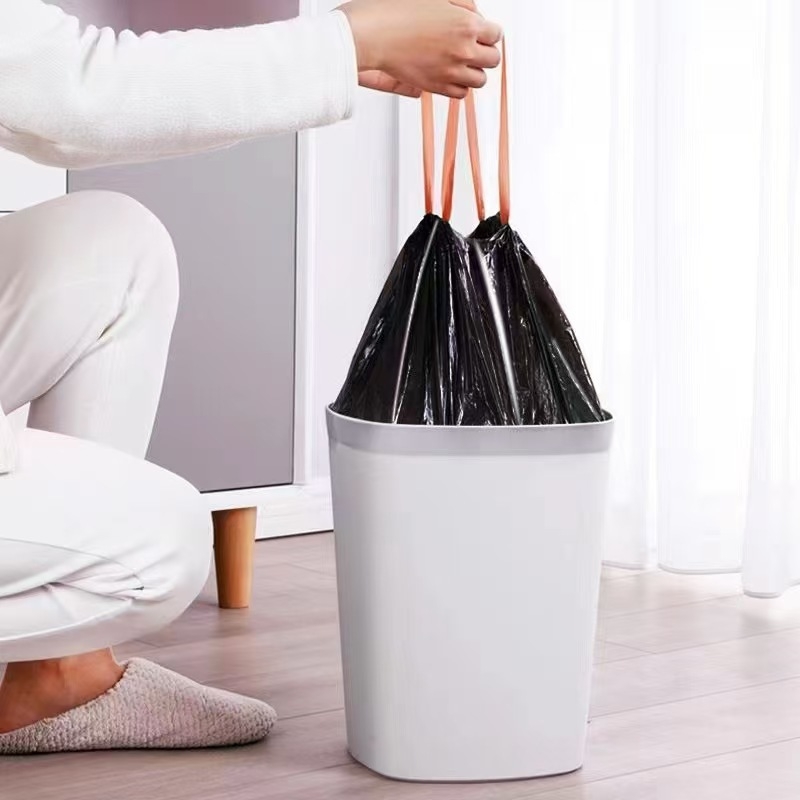 HDPE vrećice za smeće sa šnuralom, srebrne, debele, 50 komada, za ured i kućanstvo