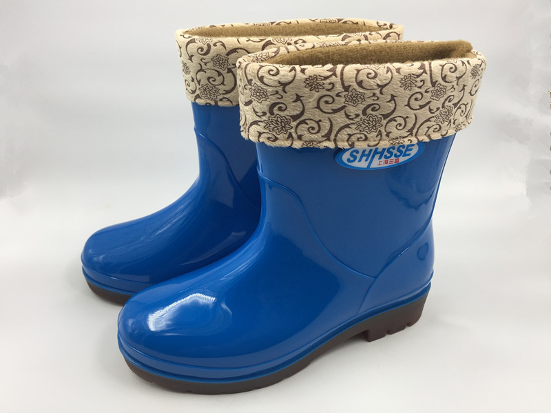 Ženske čizme za kišu srednje visine, PVC, niska peta, jednobojne, za sve sezone