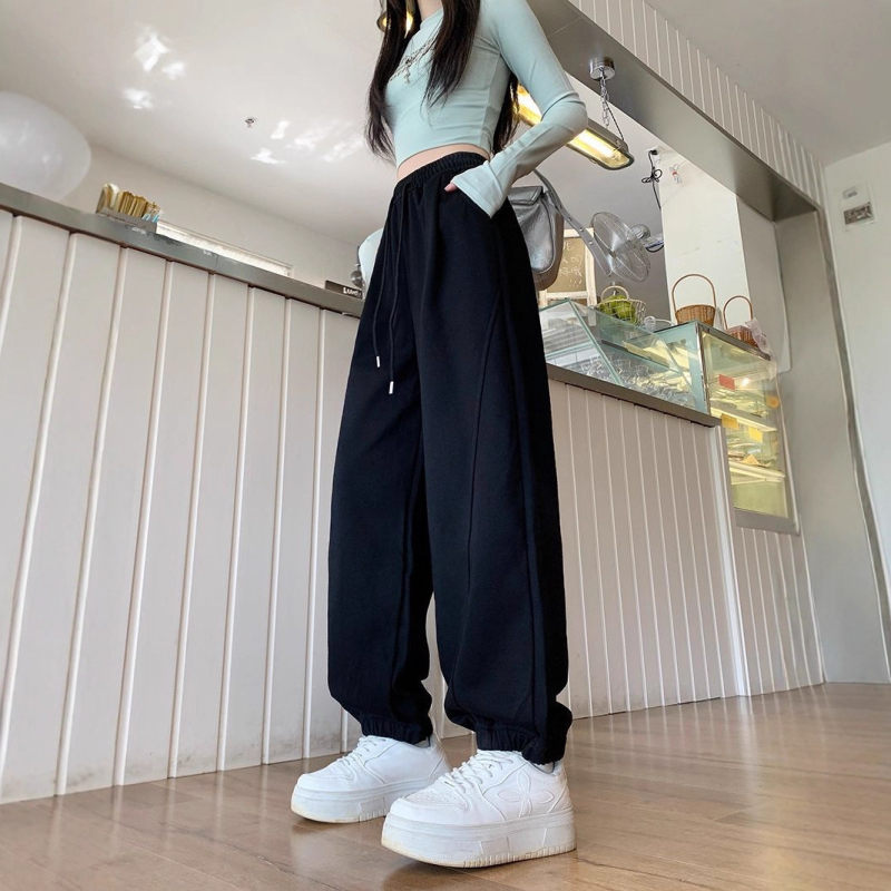 Ženske sive jogger hlače za plus size, kratkog stasa, proljetno-jesenski stil, opuštena silueta, ravnog kroja