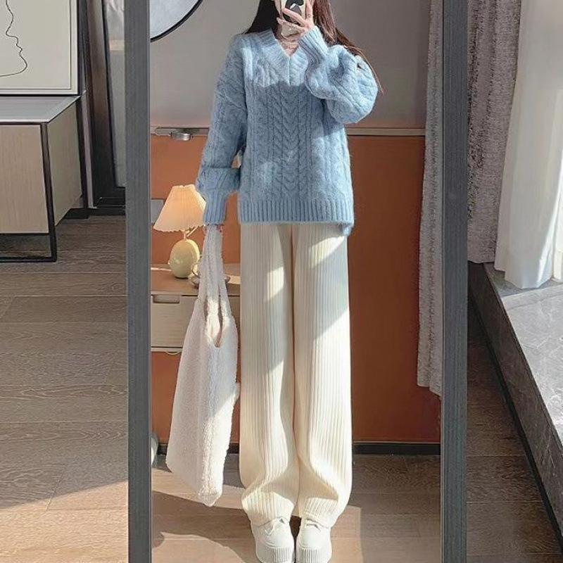 Damske široke hlače od chenille, podstavljene fleeceom, zimski, casual sportski stil za proljeće i jesen