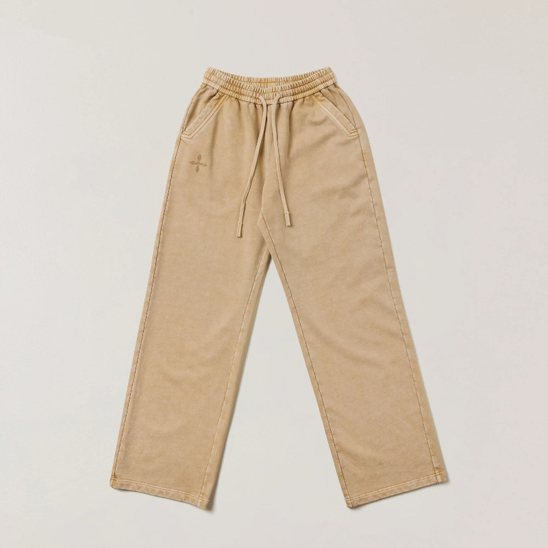 SMFK Divlji retro široke ravne hlače za sport, s izšivkom, vintage isprane, casual radne hlače