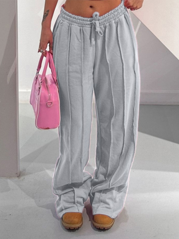 Ženske hlače za jesen 2025: široki kroj s vezicama u struku, jednobojne, casual streetwear