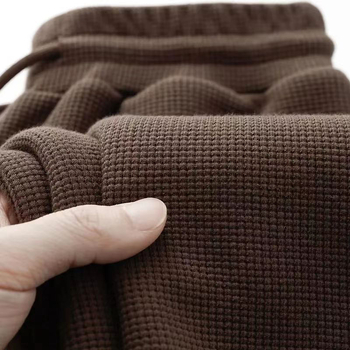 Ženske hlače od waffle tkanine, visokog struka, slobodan kroj, udobne sportske hlače s elastičnim rubovima