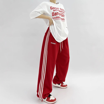 Ženske sportske hlače u američkom stilu s tri pruge, širokog kroja za hip-hop i jazz ples
