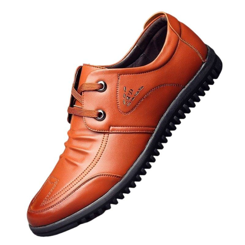 Muške cipele Dragonfly od prave kože, brogue stil, casual-poslovne, s umetkom za povećanje visine