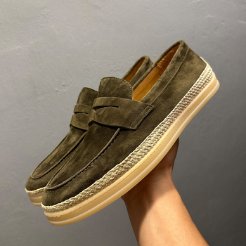 Jesenné pánske topánky vysokej kvality, britský štýl, business casual, mäkká podrážka, ručne šité, hovädzie nubuk