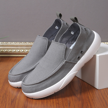 Pantofi casual slip-on din canvas pentru bărbați, ușori, respirabili, cu talpă plată