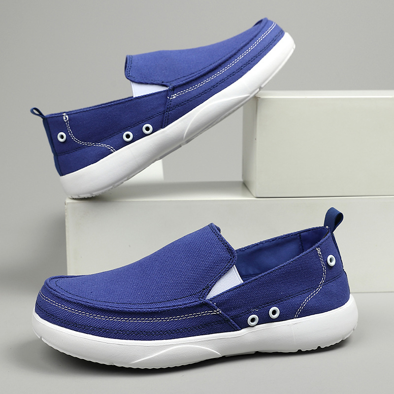 Pantofi casual slip-on din canvas pentru bărbați, ușori, respirabili, cu talpă plată