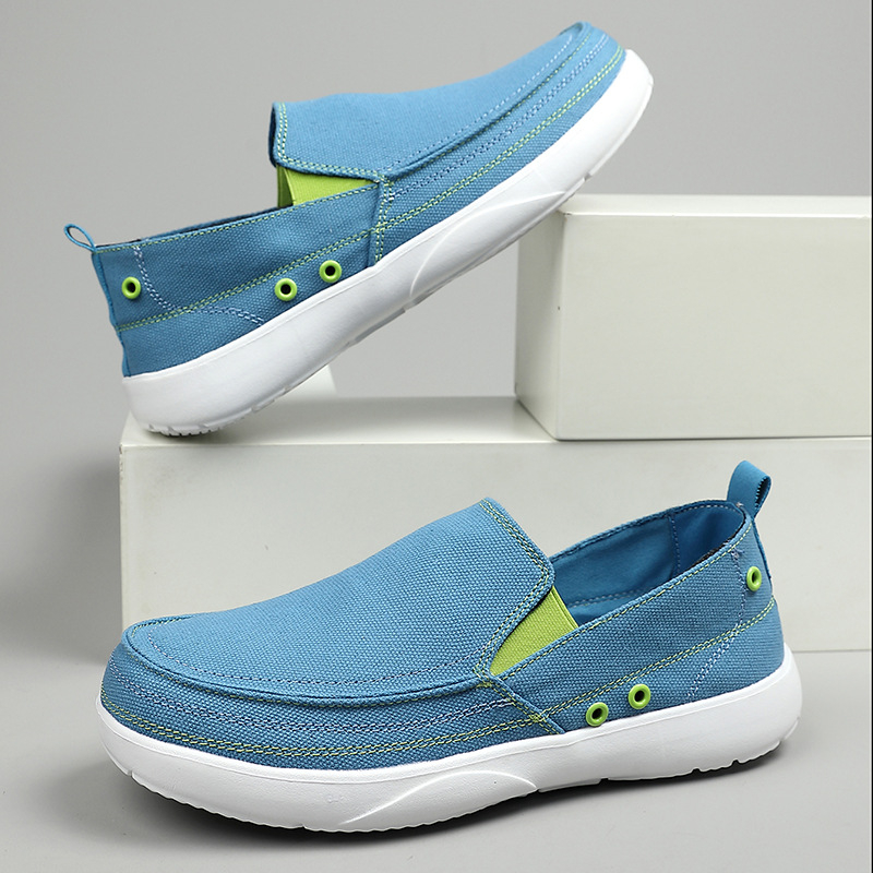 Pantofi casual slip-on din canvas pentru bărbați, ușori, respirabili, cu talpă plată