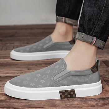 Férfi vászoncipő nyárra, lélegző, kényelmes, fekete, slip-on gumiszalaggal, munkára alkalmas