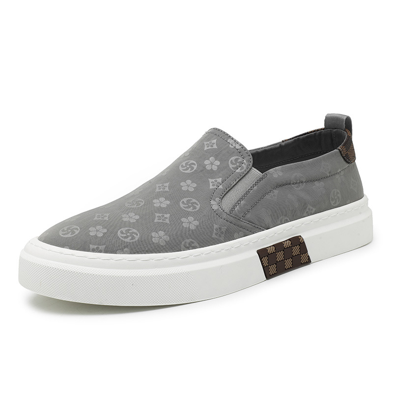 Férfi vászoncipő nyárra, lélegző, kényelmes, fekete, slip-on gumiszalaggal, munkára alkalmas