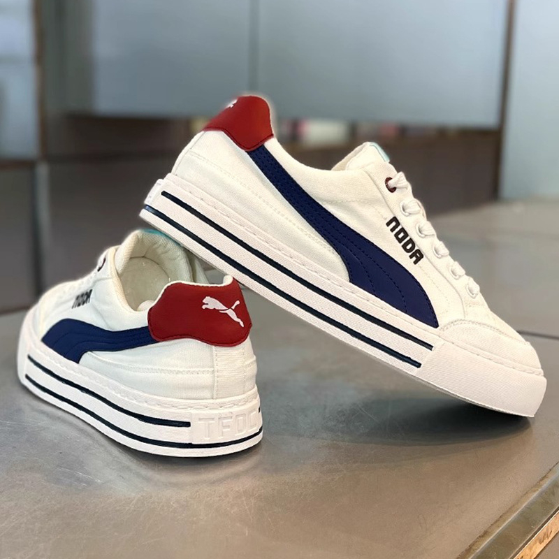 Bijele ljetne tenisice 2025, prozračan mrežasti gornji dio, mekana podloga, povećanje visine, skateboard stil muške casual tenisice