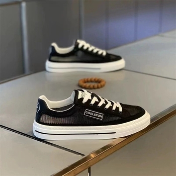 Pantofi sport pentru bărbați din canvas, 2025, talpă moale, casual, albi, cu design color-block