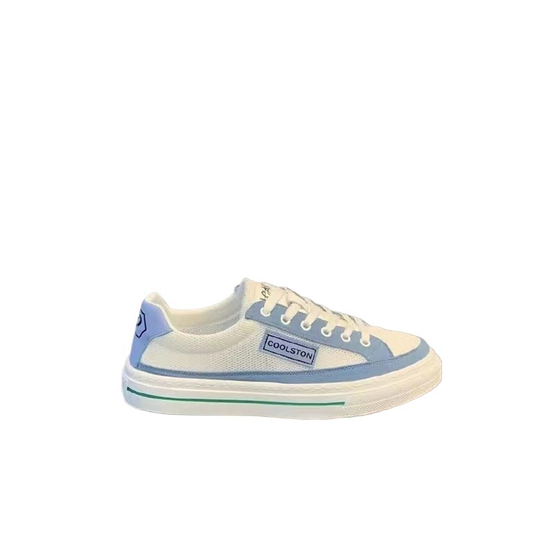 Pantofi sport pentru bărbați din canvas, 2025, talpă moale, casual, albi, cu design color-block