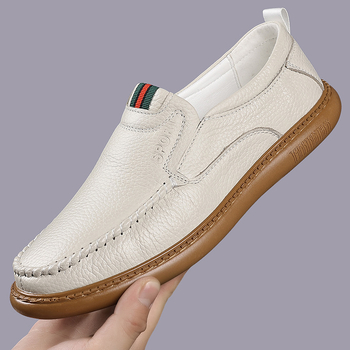 Muške mokasice od kože gornjeg sloja, prozračne casual slip-on, mekana potplata, 5118