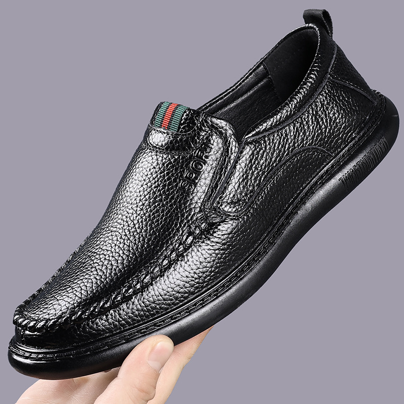 Muške mokasice od kože gornjeg sloja, prozračne casual slip-on, mekana potplata, 5118