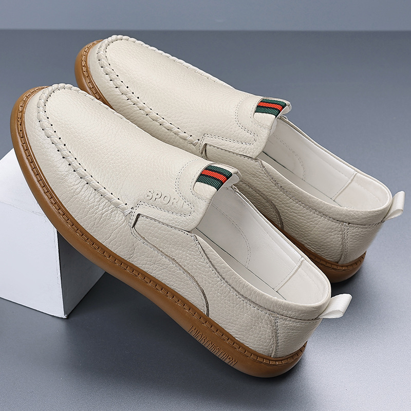 Muške mokasice od kože gornjeg sloja, prozračne casual slip-on, mekana potplata, 5118