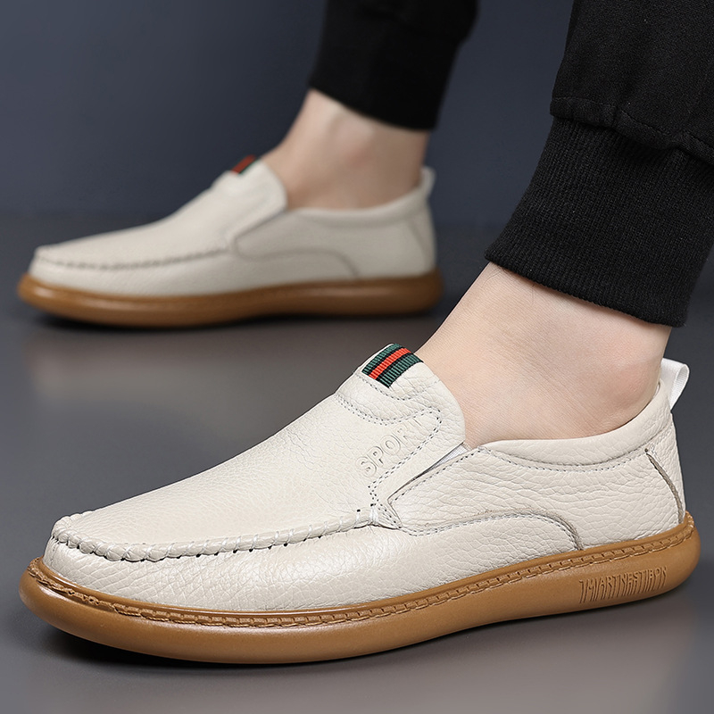 Muške mokasice od kože gornjeg sloja, prozračne casual slip-on, mekana potplata, 5118