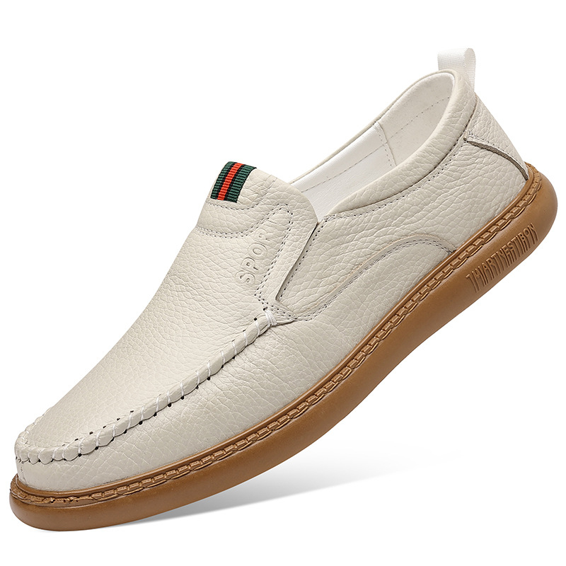 Muške mokasice od kože gornjeg sloja, prozračne casual slip-on, mekana potplata, 5118