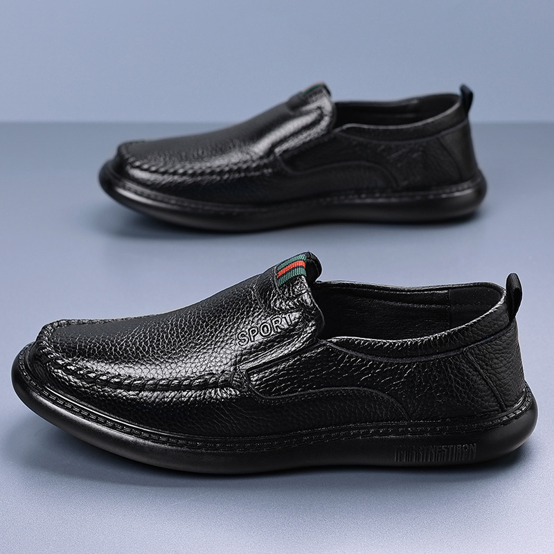 Muške mokasice od kože gornjeg sloja, prozračne casual slip-on, mekana potplata, 5118