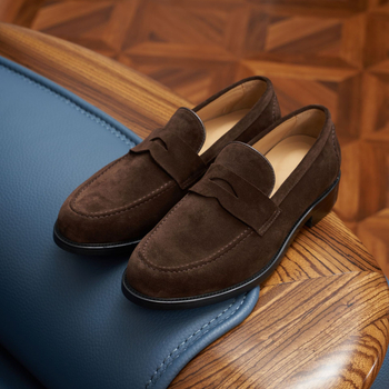 Férfi légáteresztő bőrlapos loaferek, slip-on, vastag talppal, könnyű mindennapi cipő