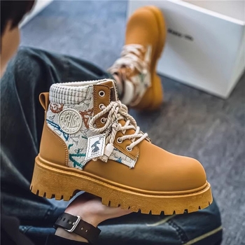 Martin Boots Muške čizme 2025, britanski stil visoke čizme s debelim potplatom za zimu