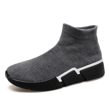 Pantofi sport bărbați înalți din bumbac, Flyknit pe partea superioară, Slip-On casual pentru toamnă