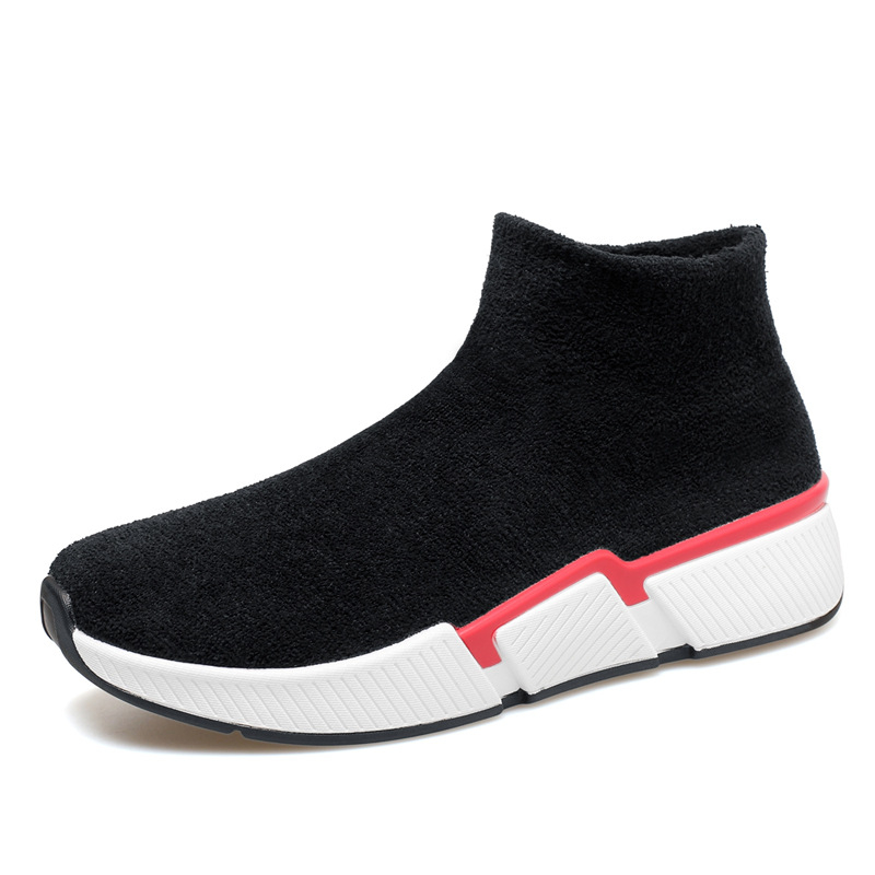 Pantofi sport bărbați înalți din bumbac, Flyknit pe partea superioară, Slip-On casual pentru toamnă