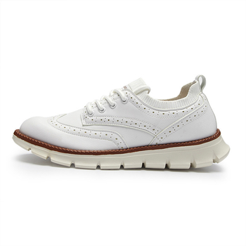Muške kožne loaferice u korejskom stilu, casual obuća s brogue detaljima, prozračna