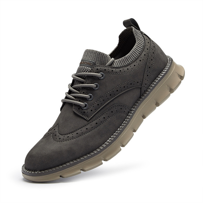 Muške kožne loaferice u korejskom stilu, casual obuća s brogue detaljima, prozračna