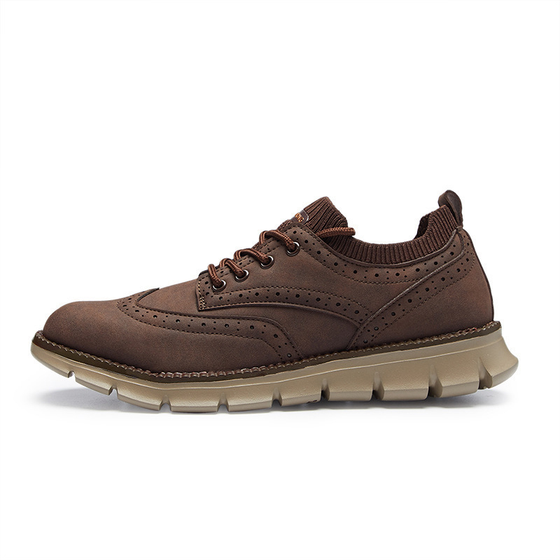 Muške kožne loaferice u korejskom stilu, casual obuća s brogue detaljima, prozračna