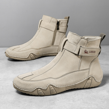 Ghete de bărbați din piele naturală, stil retro Martin, deasupra gleznelor, mărime mare, încălțăminte durabilă pentru exterior
