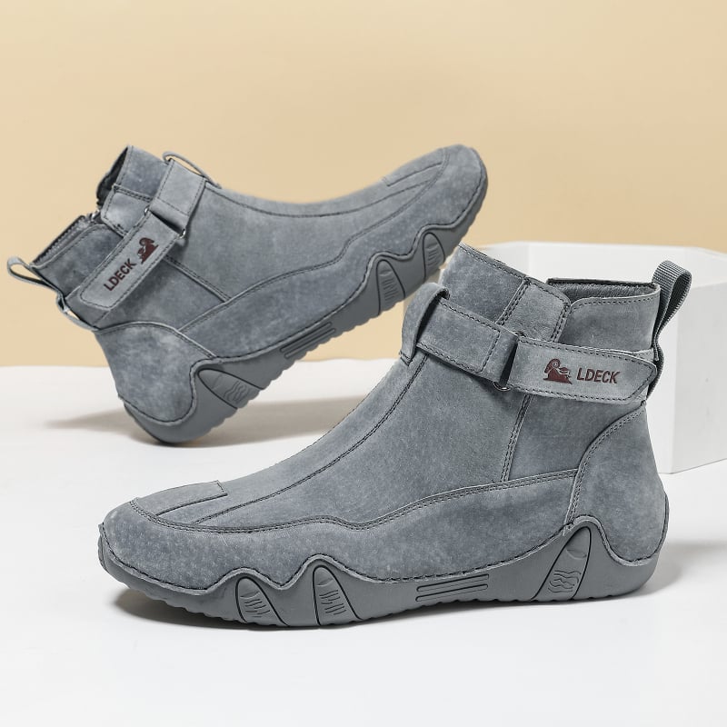 Ghete de bărbați din piele naturală, stil retro Martin, deasupra gleznelor, mărime mare, încălțăminte durabilă pentru exterior