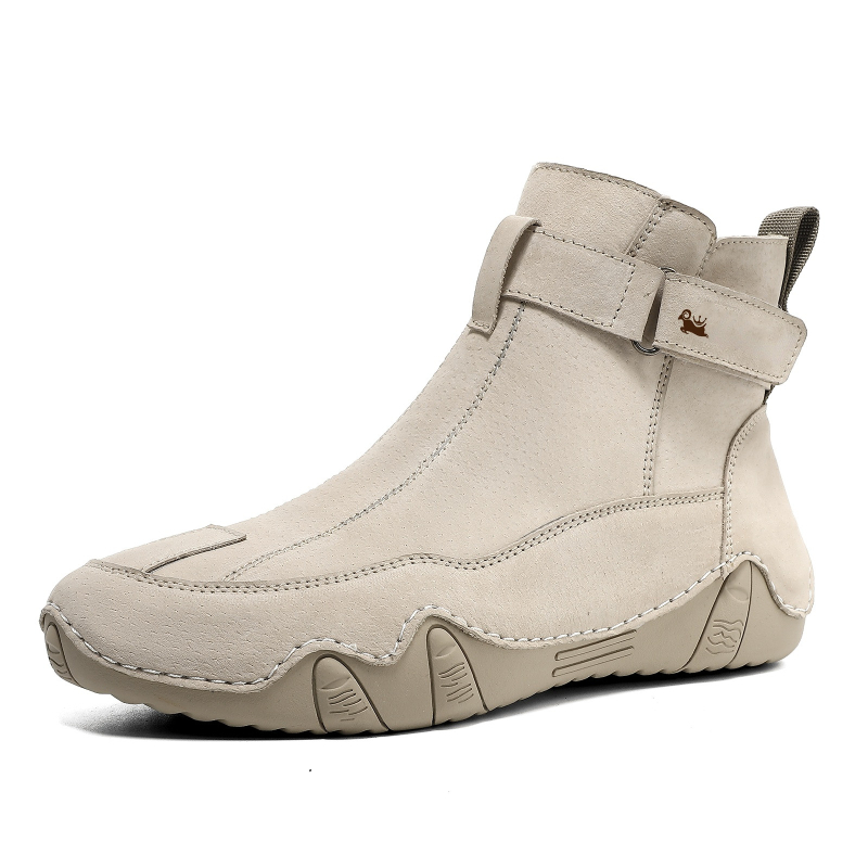 Ghete de bărbați din piele naturală, stil retro Martin, deasupra gleznelor, mărime mare, încălțăminte durabilă pentru exterior