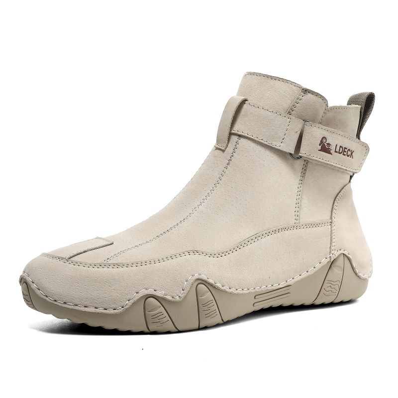Ghete de bărbați din piele naturală, stil retro Martin, deasupra gleznelor, mărime mare, încălțăminte durabilă pentru exterior