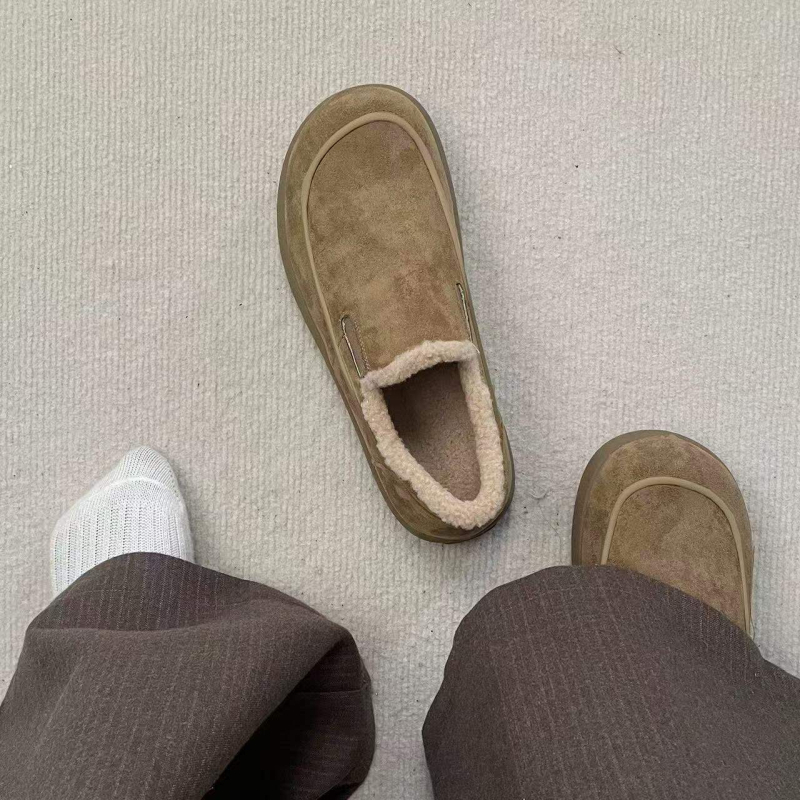 Zimske čizme s fleec podstavom, 2025 novi model, sjeveroistočne tople pamucne cipele, slip-on, ravna potplata, minimalistički loafseri