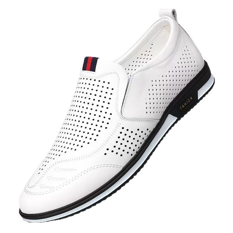 Muške ljetne kožne cipele s mekanom potplatom, slip-on za poslovno-opušten stil, prozračne