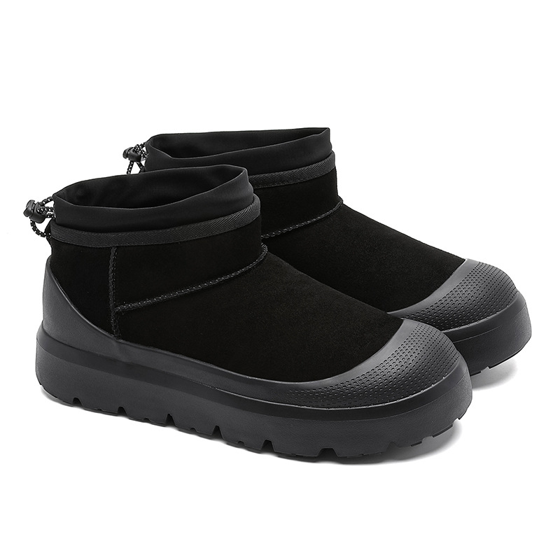 Unisex čizme za snijeg od kravljeg velura s debelim umjetnim plišemom