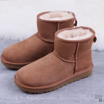 Klasične mini čizme od ovčje kože za zimu, unisex, tople, s debelom potplatom