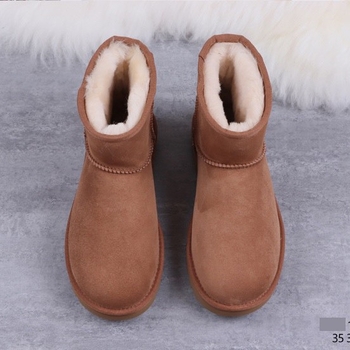 Klasične mini čizme od ovčje kože za zimu, unisex, tople, s debelom potplatom