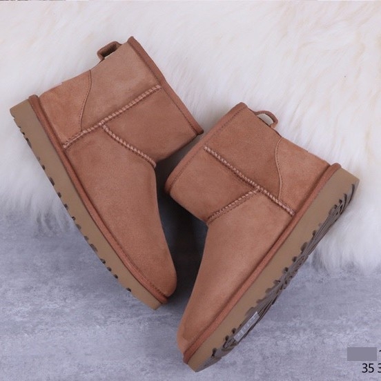 Klasične mini čizme od ovčje kože za zimu, unisex, tople, s debelom potplatom