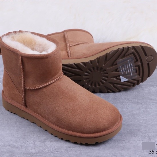 Klasične mini čizme od ovčje kože za zimu, unisex, tople, s debelom potplatom