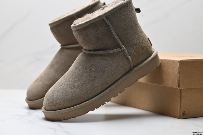 Klasične mini čizme od ovčje kože za zimu, unisex, tople, s debelom potplatom