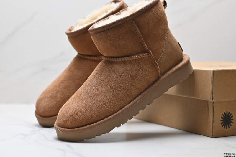 Klasične mini čizme od ovčje kože za zimu, unisex, tople, s debelom potplatom